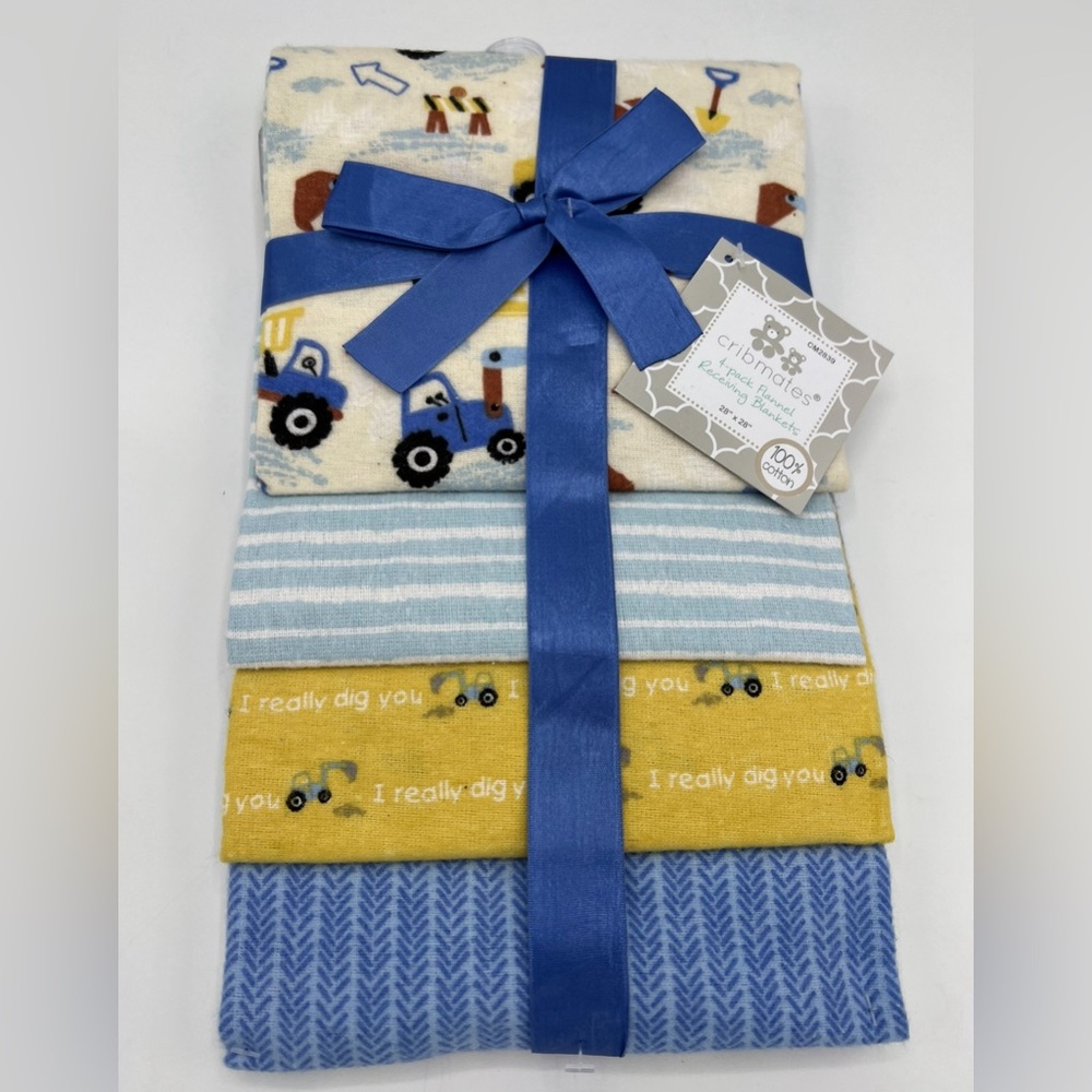 100% COTTON 4 PACK RECEIVING BLANKETS